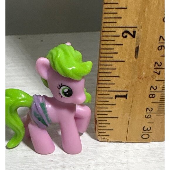 My Little Pony Miniature Figurine 2" Pink With Green Hair Collectible Toy - Picture 6 of 6